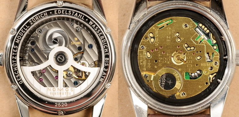 What are the differences between quartz and automatic movements?